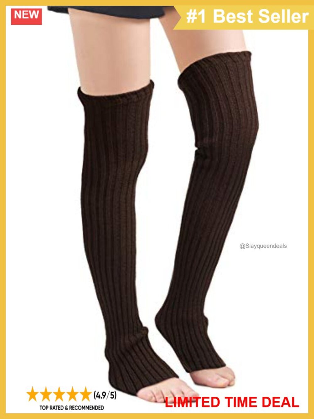 Over Knee High Footless Socks Knit Leg Warmers 26 Inches